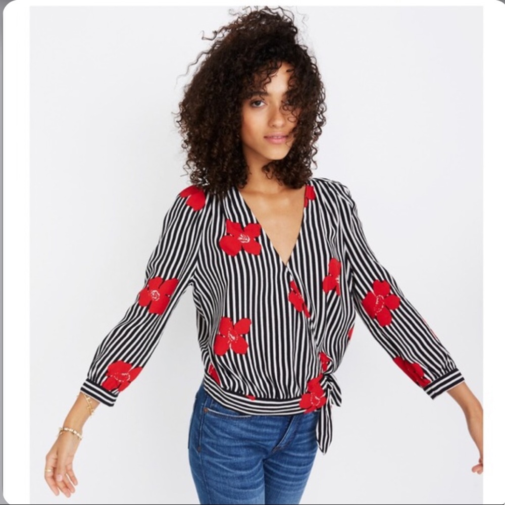 Madewell Wrap Top in Candied Orchids